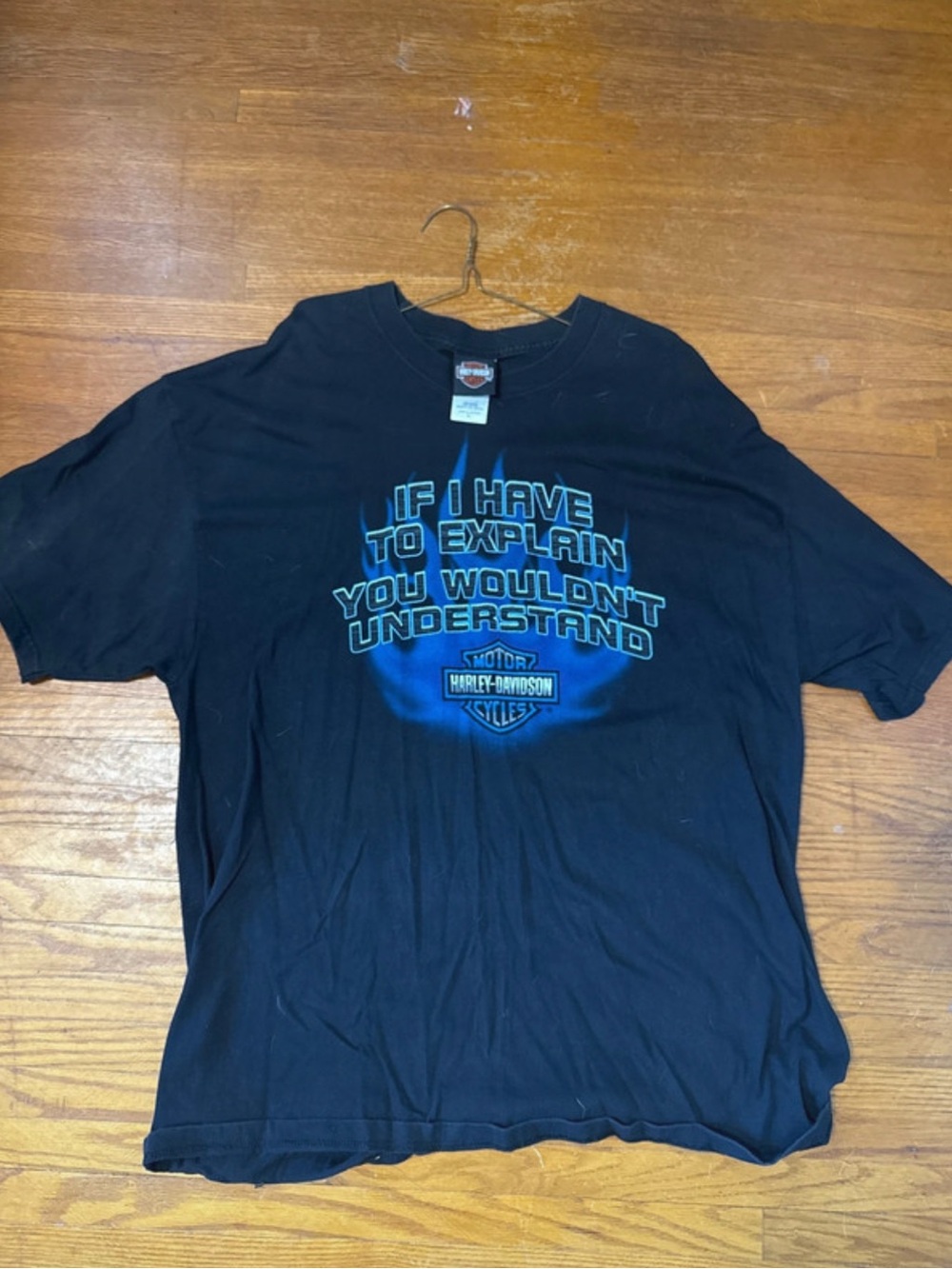 Harley-Davidson Black Tee with Blue Statement Graphic